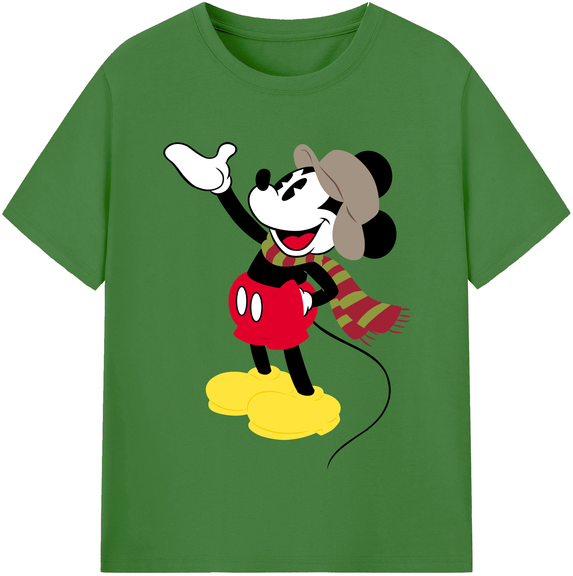 （画像用） ミッキーマウス Mickey Mouse レディースカジュアルプリントTシャツ（綿100％）